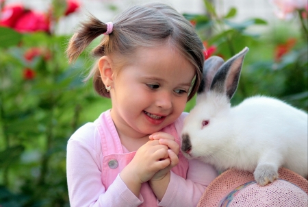 兔子友谊可爱图片女孩